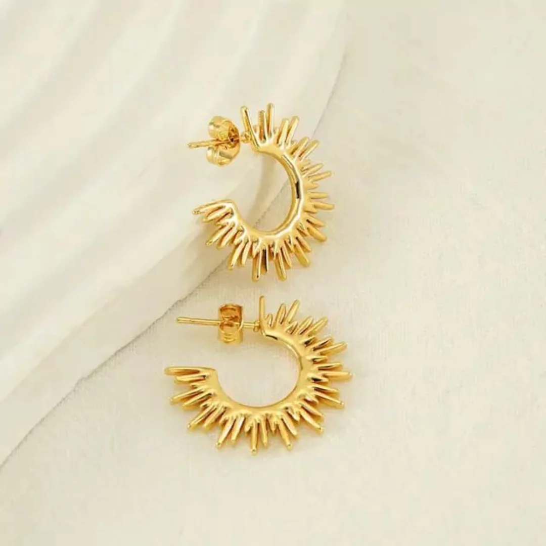 Sun Ray Hoops Earrings