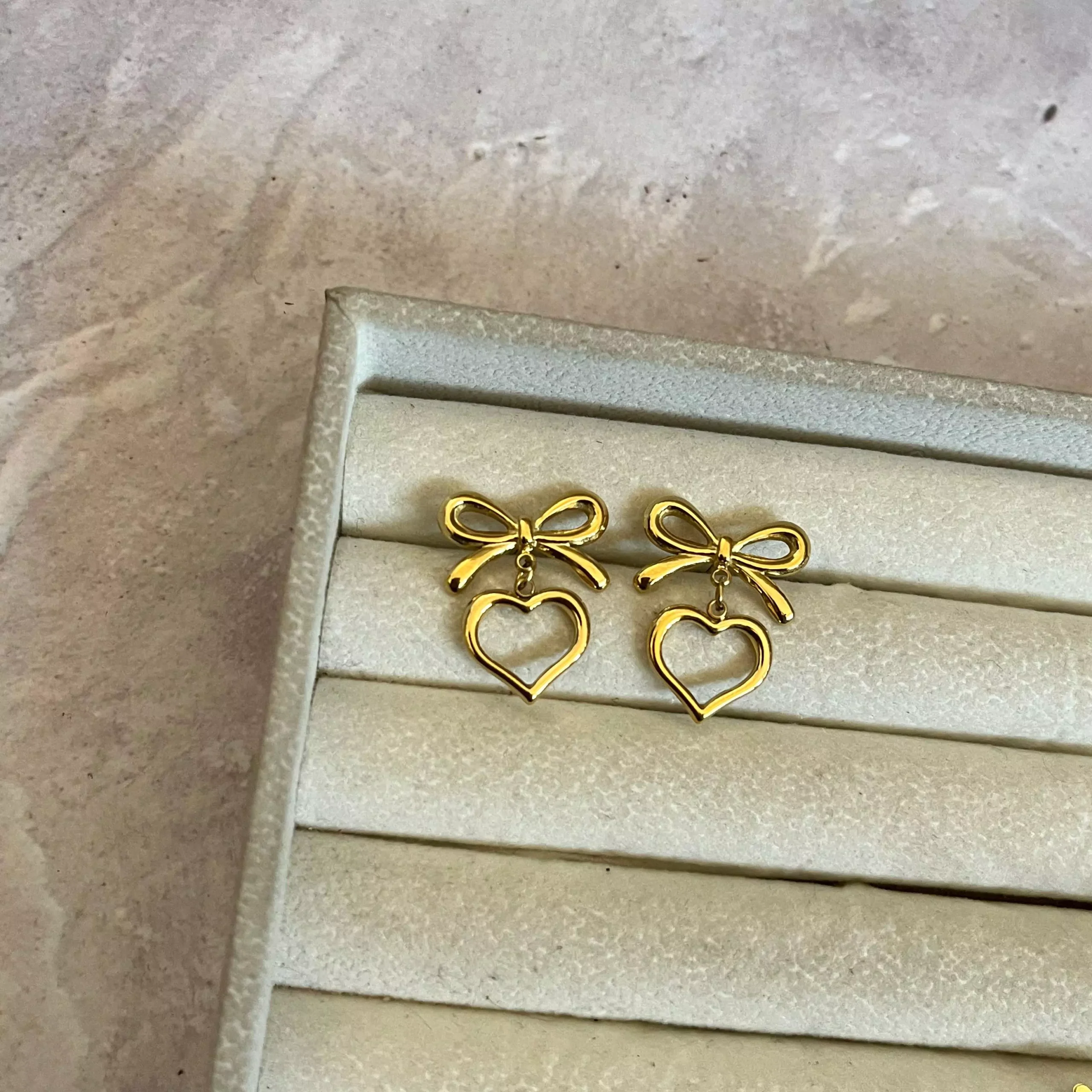 Bow Heart Earrings