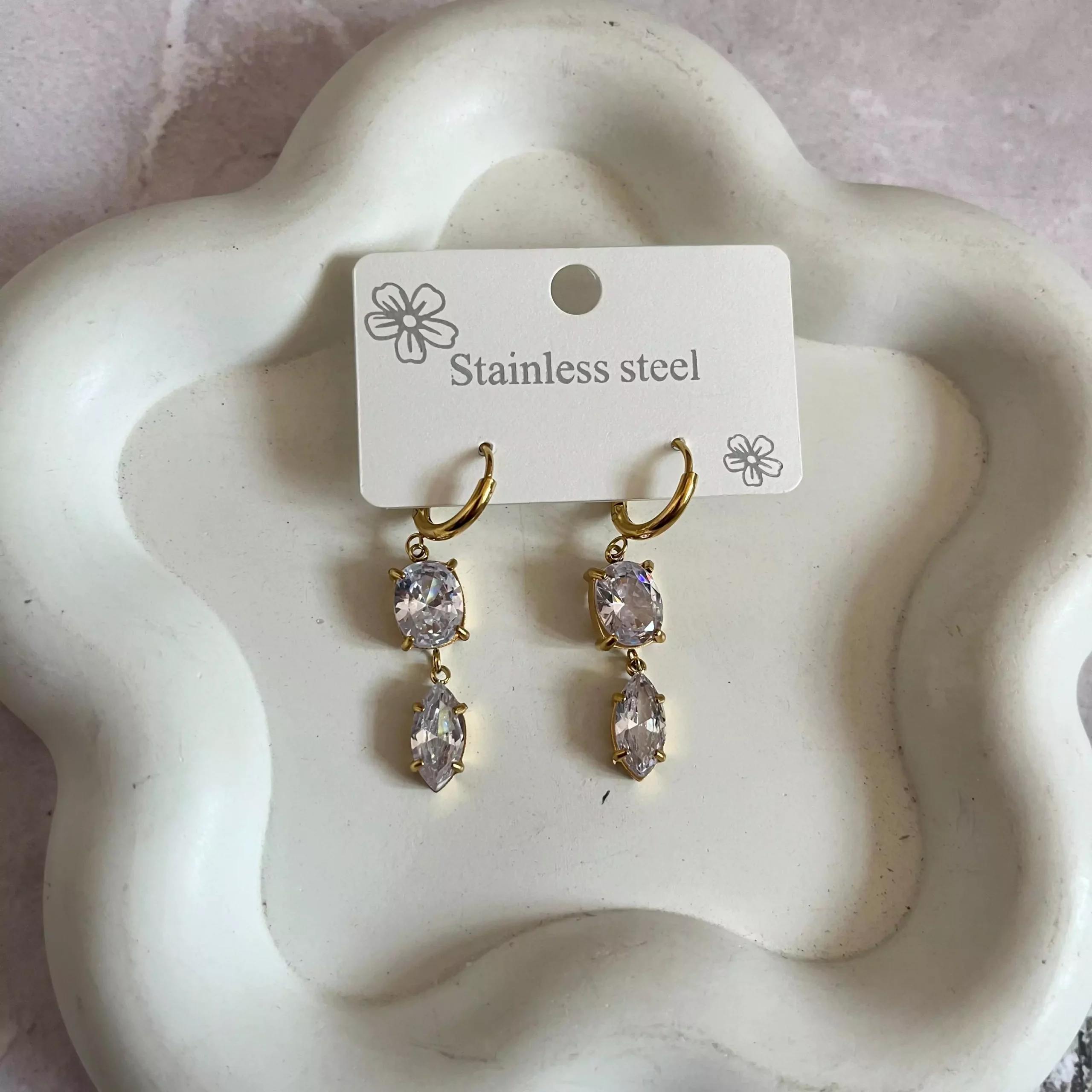 Bali Duo Crystal Earrings 1