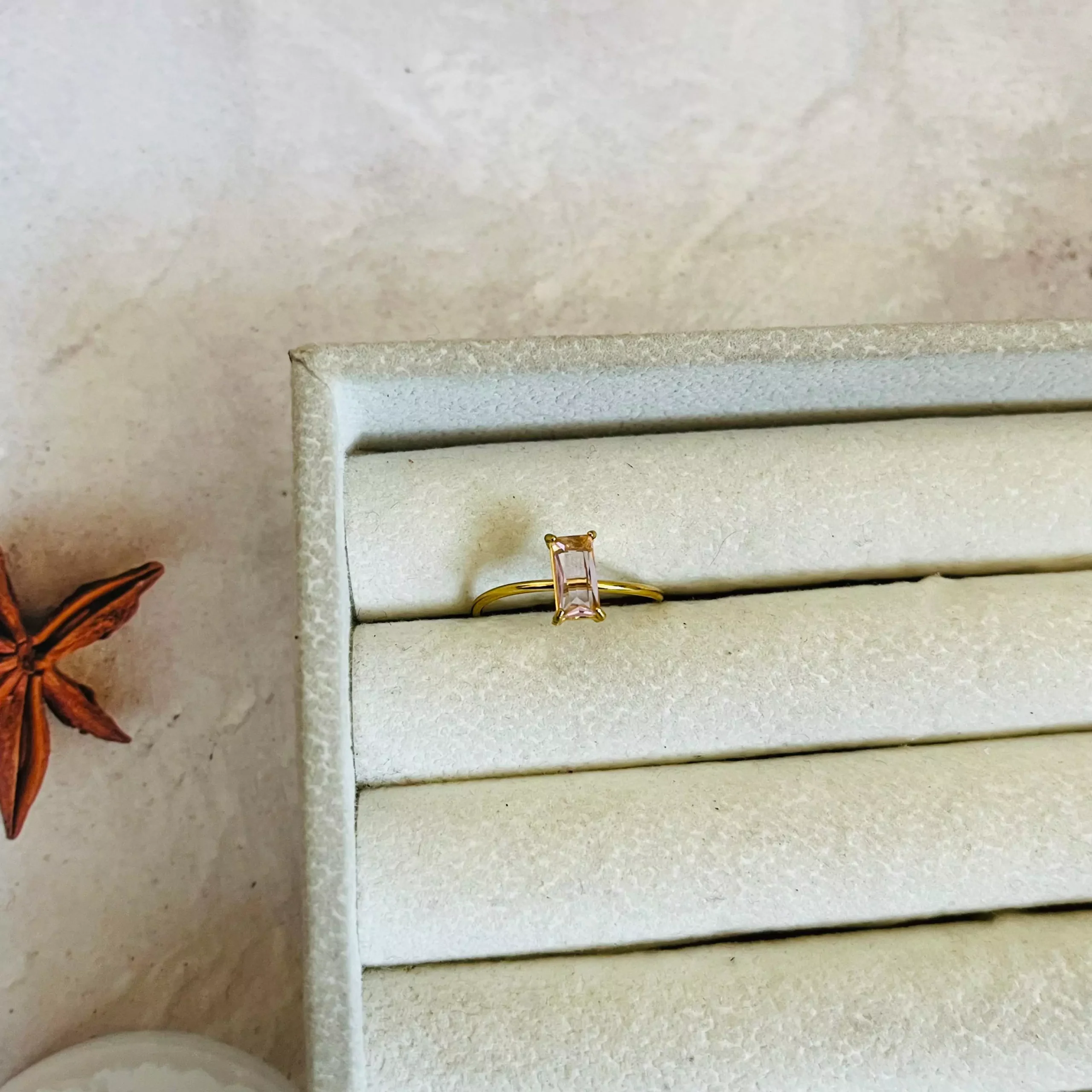 Rectangle Crystal Ring