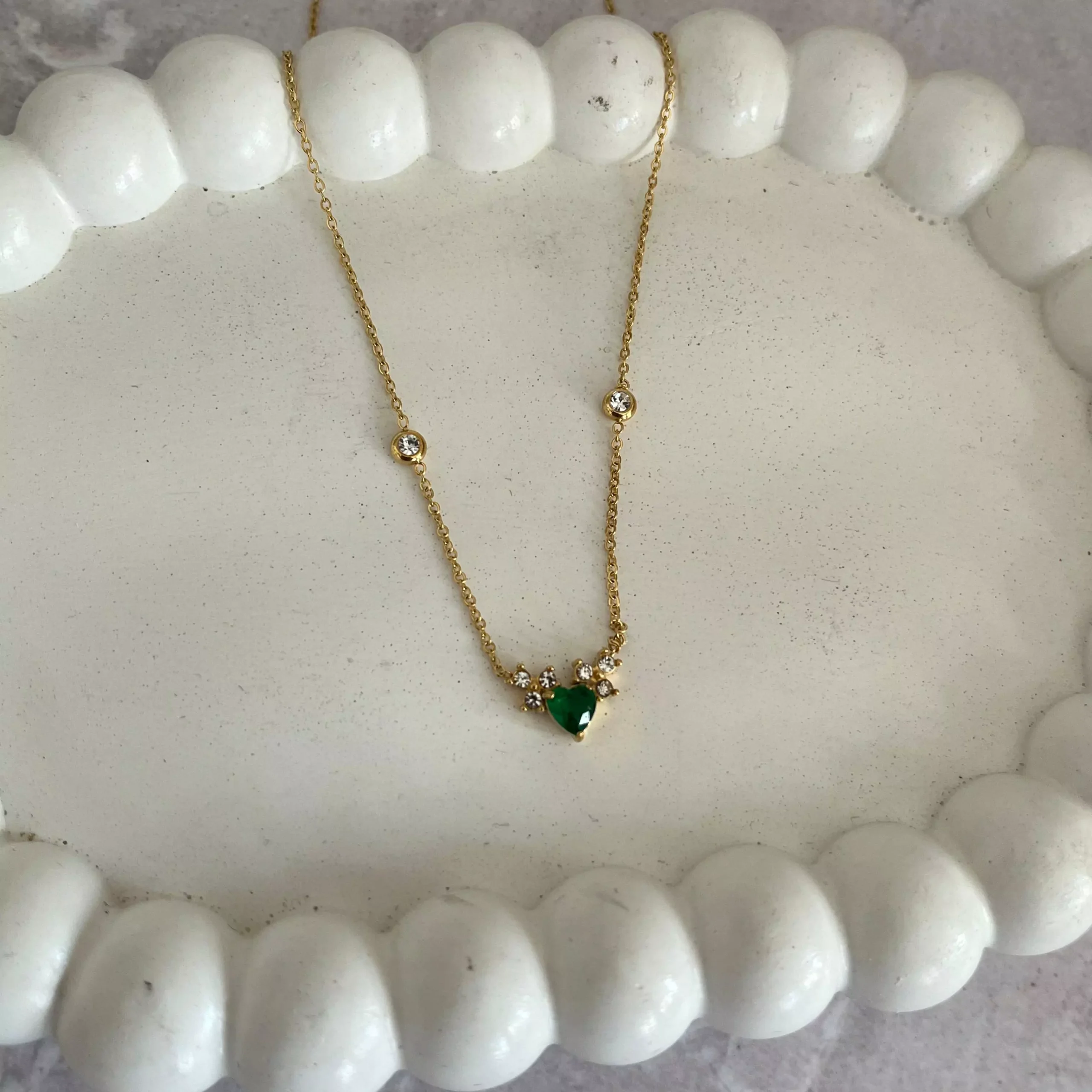 Emerald Heart Crystal Necklace 01